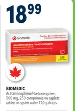 Familiprix Biomedic extra strength acetaminophen tablets for adults 250un offer