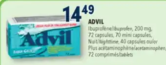 Familiprix Advil Liqui-Gels ibuprofen capsules 72un offer