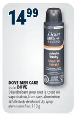 Familiprix Dove Men+Care Whole Body deodorant spray Shea Butter & Cedar 113g offer