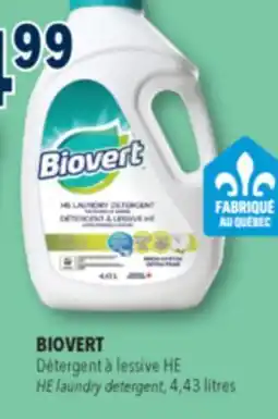 Familiprix BIOVERT,HE laundry detergent, 4,43 litres offer