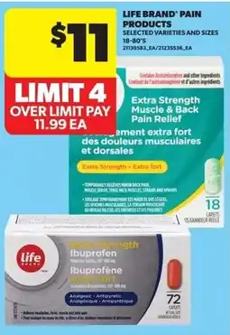 Real Canadian Superstore Life brand pain products offer