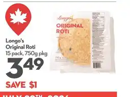 Garden Foods Longo's Original Roti offer