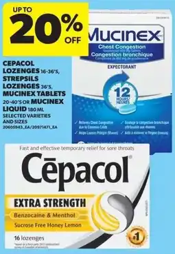 Real Canadian Superstore Cepacol lozenges, strepsils lozenges, mucinex tablets 20-40's or mucinex liquid offer