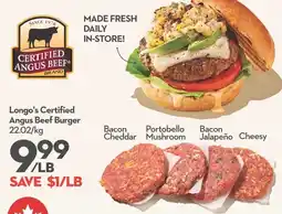Garden Foods Longo's Certified Angus Beef Burger offer