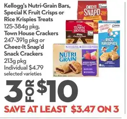 Garden Foods Kellogg's Nutri-Grain Bars, Special K Fruit Crisps or Rice Krispies Treats offer