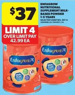Real Canadian Superstore Enfagrow nutritional supplement milk- based powder 1-5 years offer