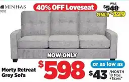 Surplus Furniture Morty retreat grey sofa offer