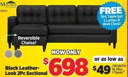 Surplus Furniture Black Leather Look 2Pc Sectional offer