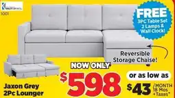 Surplus Furniture Jaxon Grey 2Pc Lounger offer