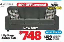 Surplus Furniture Lilly Surge Anchor Sofa offer
