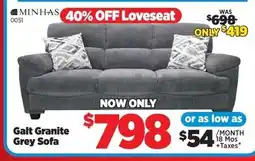 Surplus Furniture Galt Granite Grey Sofa offer