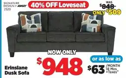 Surplus Furniture Erinslane Dusk Sofa offer