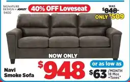 Surplus Furniture Navi Smoke Sofa offer