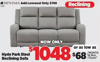 Hyde Park Steel Reclining Sofa