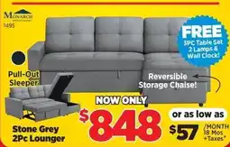 Surplus Furniture Stone Grey Lounger offer