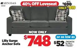 Surplus Furniture Lilly Surge Anchor Sofa offer