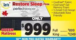 Surplus Furniture Serta Restore Sleep Firm perfectsleeper offer