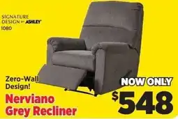 Surplus Furniture Nerviano Grey Recliner offer
