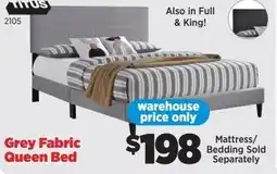 Surplus Furniture Grey Fabric Queen Bed offer