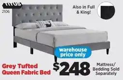 Surplus Furniture Grey Tufted Queen Fabric Bed offer