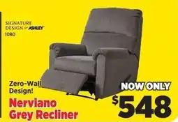 Surplus Furniture Nerviano Grey Recliner offer