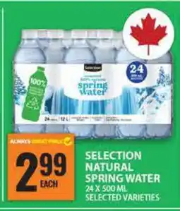 Food Basics SELECTION NATURAL SPRING WATER offer