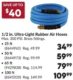 Princess Auto 1/2 in. Ultra-Light Rubber Air Hoses offer