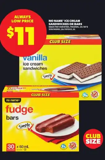 Atlantic Superstore Ice cream sandwiches or bars offer
