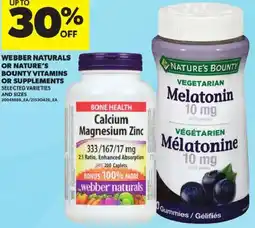 Atlantic Superstore Webber naturals or nature's bounty vitamins or supplements offer