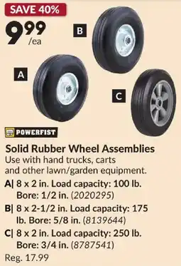 Princess Auto POWERFIST Solid Rubber Wheel Assemblies offer