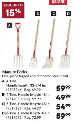 Princess Auto Manure Forks offer