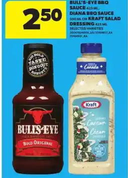 Atlantic Superstore Bull's-eye bbq sauce, diana bbq sauce or kraft salad dressing offer