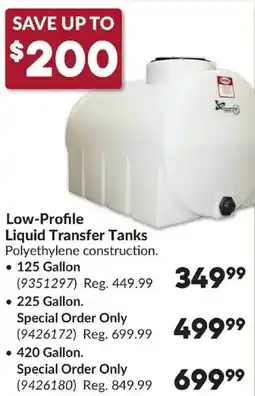 Princess Auto Low-Profile Liquid Transfer Tanks offer