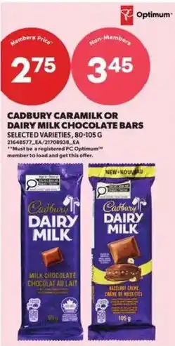 Atlantic Superstore Cadbury caramilk or dairy milk chocolate bars offer
