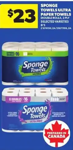 Atlantic Superstore Sponge towels ultra paper towels double rolls offer
