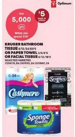 Atlantic Superstore Kruger bathroom tissue or paper towel or facial tissue offer