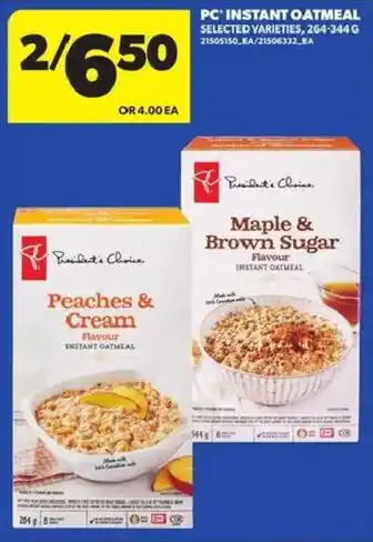 Atlantic Superstore Pc instant oatmeal offer