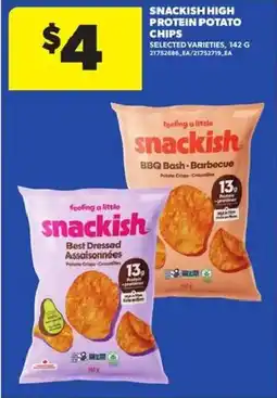 Atlantic Superstore Snackish high protein potato chips offer