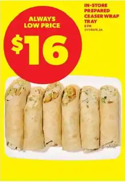 Atlantic Superstore In-store prepared ceaser wrap tray offer