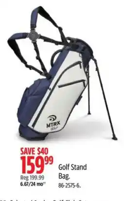 Canadian Tire Golf Stand Bag offer