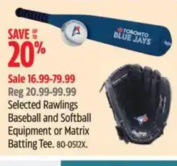 Canadian Tire Baseball and Softball Equipment or Matrix Batting Tee offer