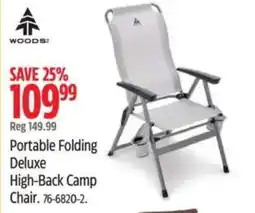 Canadian Tire WOODS: Portable Folding Deluxe High-Back Camp Chair offer