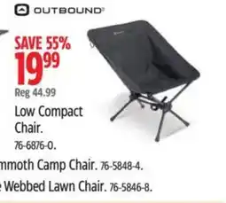 Canadian Tire OUTBOUND Low Compact Chair offer