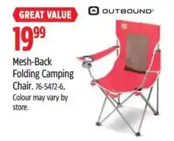 Canadian Tire OUTBOUND Mesh-Back Folding Camping Chair offer