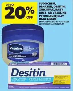 Atlantic Superstore Sudocrem, penaten, desitin, zincofax, baby butz, or vaseline petroleum jelly baby needs offer