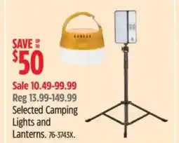 Canadian Tire Selected Camping Lights and Lanterns offer