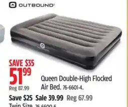Canadian Tire OUTBOUND Queen Double-High Flocked Air Bed offer