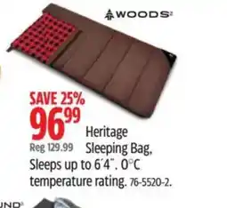 Canadian Tire OUTBOUND Heritage Sleeping Bag Sleeping Bag, Sleeps up to 6'4".0°C temperature rating offer
