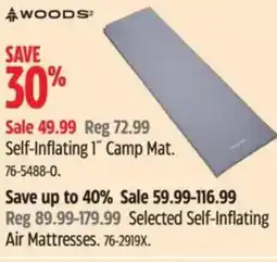 Canadian Tire WOODS Self-Inflating 1" Camp Mat. offer