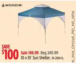 Canadian Tire WOODS 10 x 10' Sun Shelter offer